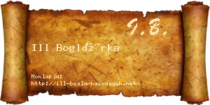 Ill Boglárka névjegykártya